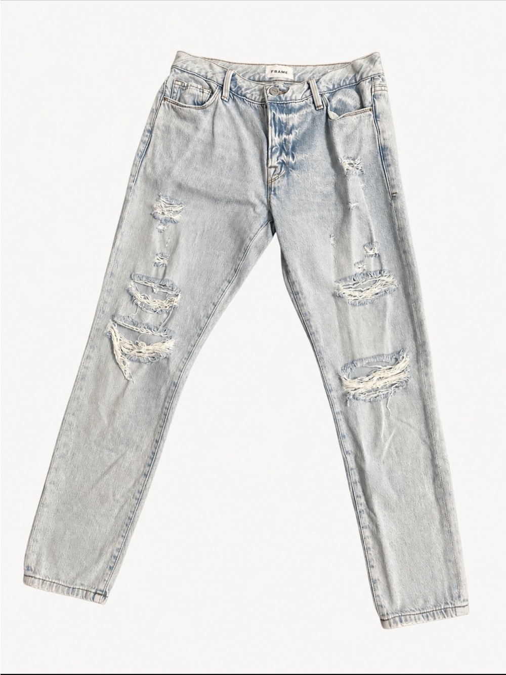 FRAME Le Garçon Jeans Light Wash Straight Slim Boyfriend Denim Size 26